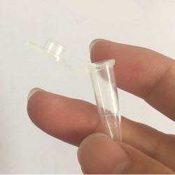 Tubo de prueba transparente de plástico con tapa 0.5ml