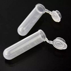 Plastica Provetta trasparente con coperchio 5 ml