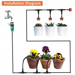 Sistema di irrigazione a goccia, irrigazione automatica con gocciolatoio regolabile 19.5 - 1